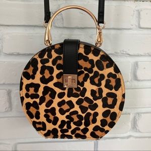 Dune London Leopard Print w/Fur Circle Purse 🐆